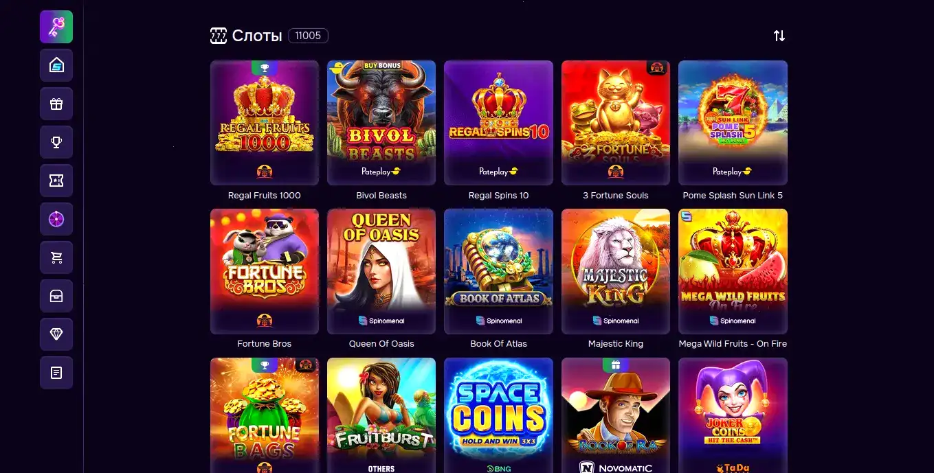 Интерфейс казино Dbbet с игровыми автоматами